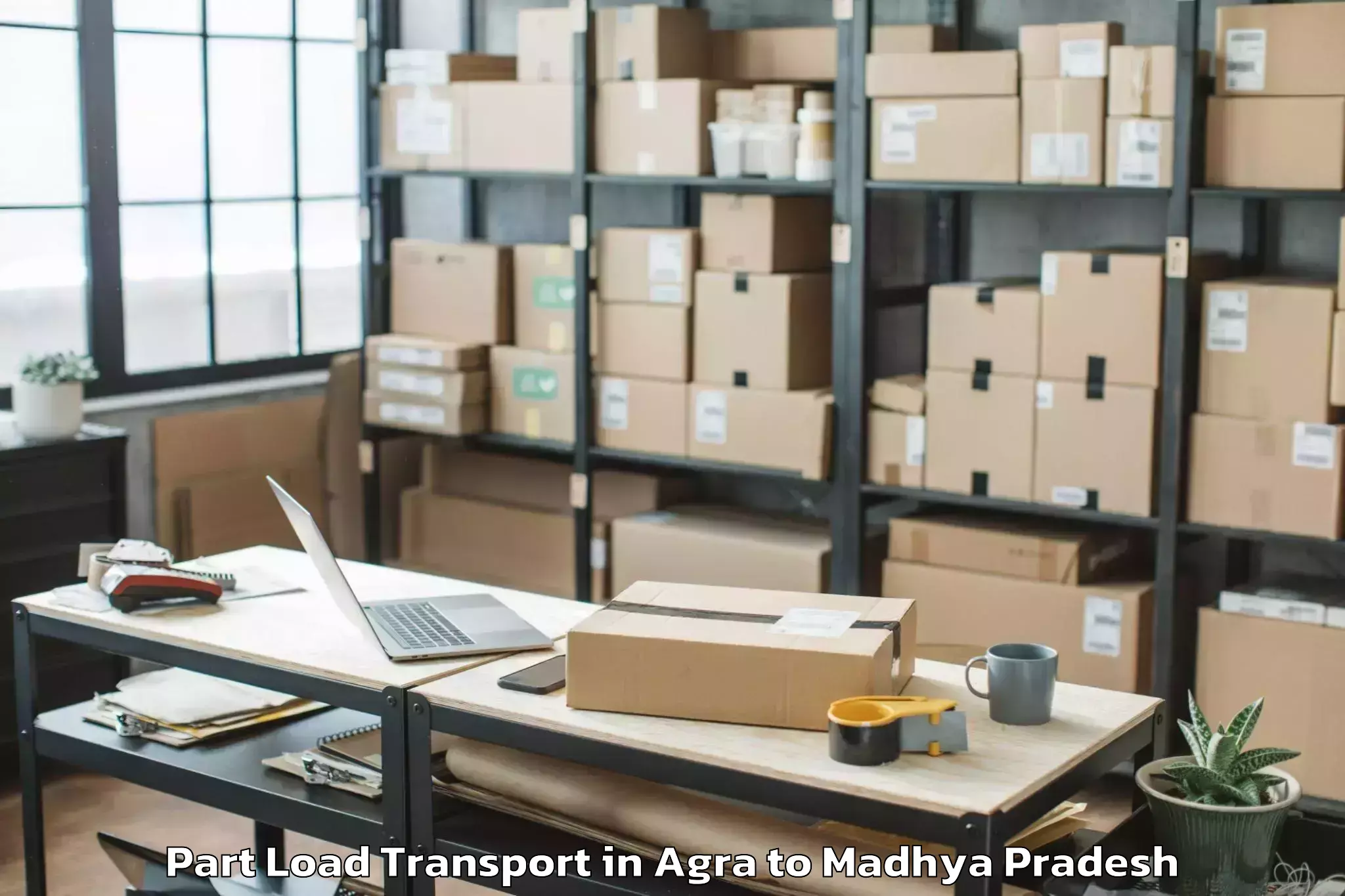 Hassle-Free Agra to Guna Airport Gux Part Load Transport